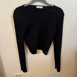 Calvin Klein Jeans Black Shimmer Knit Sweater Size Small